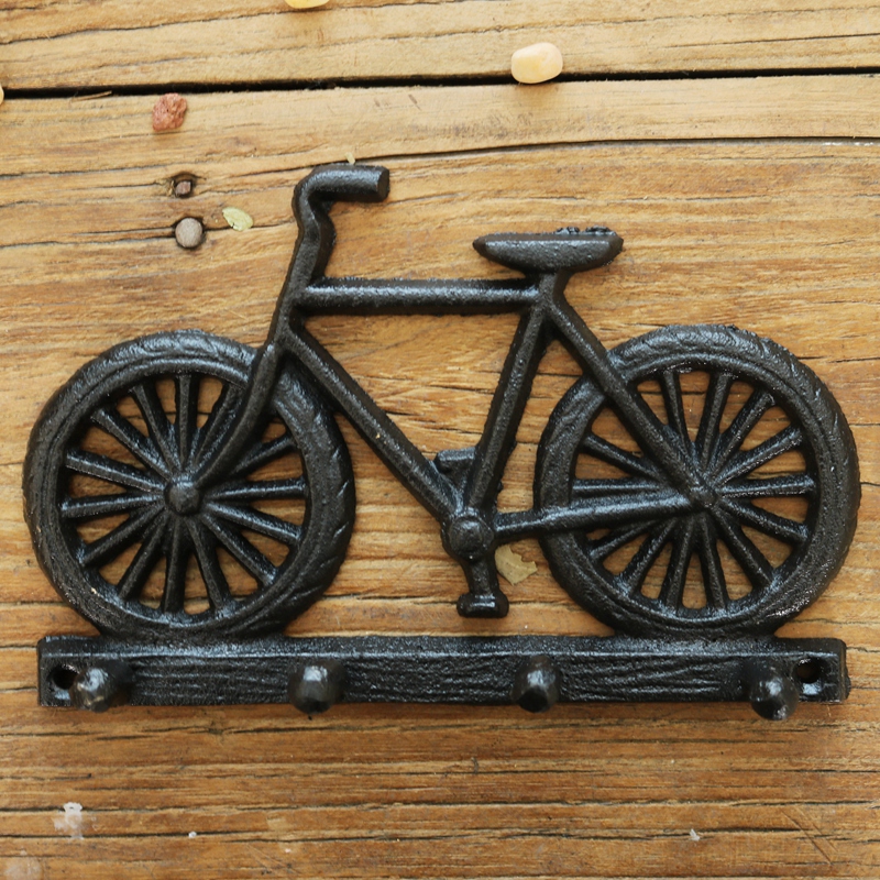 Gardening Tools Cartoon - Vintage Black Cast Iron Bicycle Wall