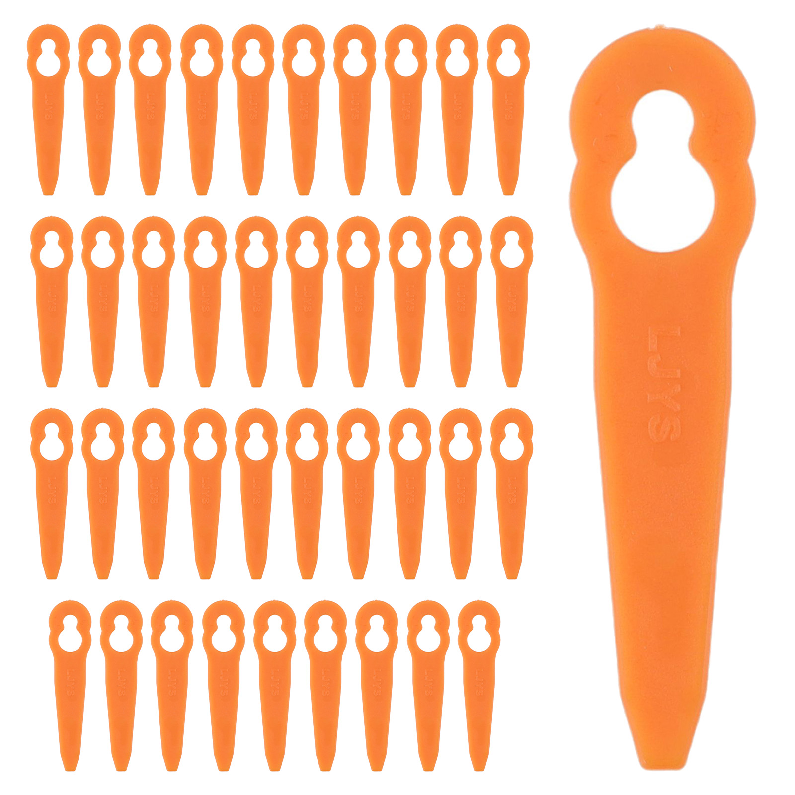 Gardening Tools High Quality - 40pcs พลาสติกเครื่องตัดหญ้าใบมีดพลาสติกสีส้มเปลี่ยนได้ 40pcs Grass Trimmer สวนอุปกรณ์เสริมคุณภาพสูง