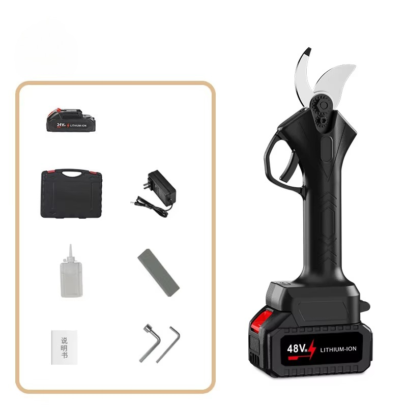 Pruning Shears - กรรไกรไฟฟ้าไร้สายแบบพกพาสำหรับใช้งานกลางแจ้ง ใช้แบตเตอรี่ สำหรับตัดแต่งกิ่งไม้ผล ตัดกิ่งไม้หนา