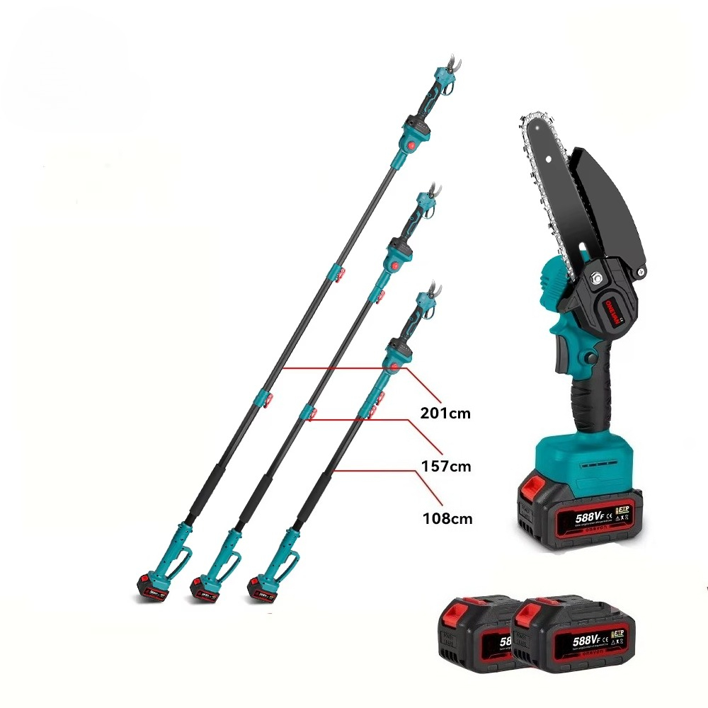 Pruning Shears - กรรไกรตัดกิ่งไร้สายแบบยาว ใช้แบตเตอรี่ลิเธียม แบบไร้แปรงถ่าน