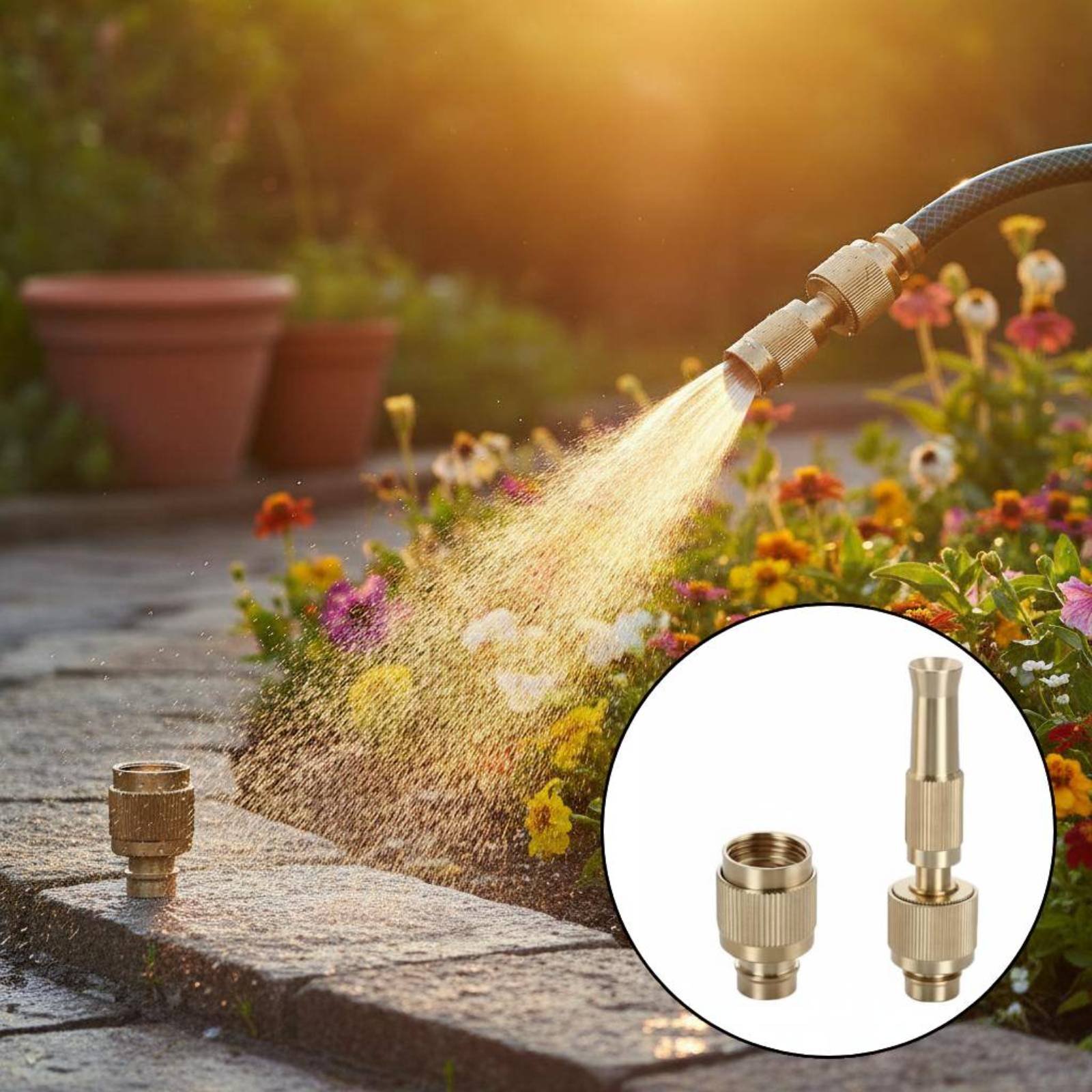 Gardening Tools And Equipment - ข้อต่อทองเหลืองอเนกประสงค์สำหรับล้างรถ อุปกรณ์ฉีดน้ำสำหรับทำสวน อุปกรณ์ทำความสะอาดที่ทนทาน ป้องกันการรั่วซึม