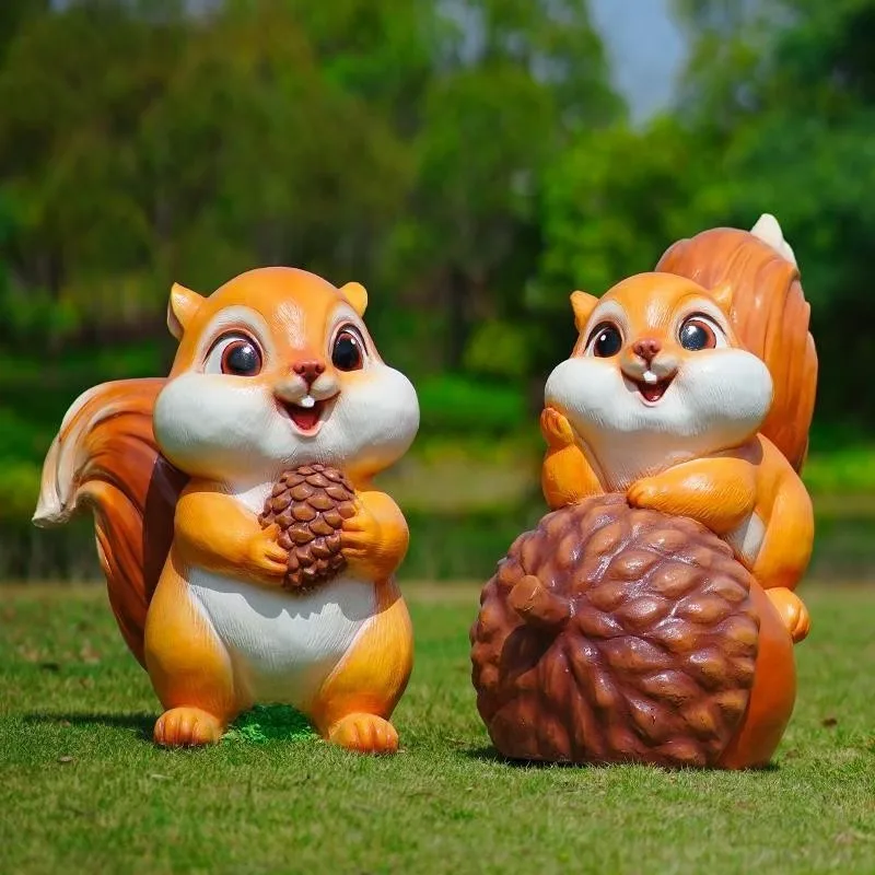 ประติมากรรมกระรอกการ์ตูนไฟเบอร - Gardening Tools Cartoon บทวิจารณ์และราคา