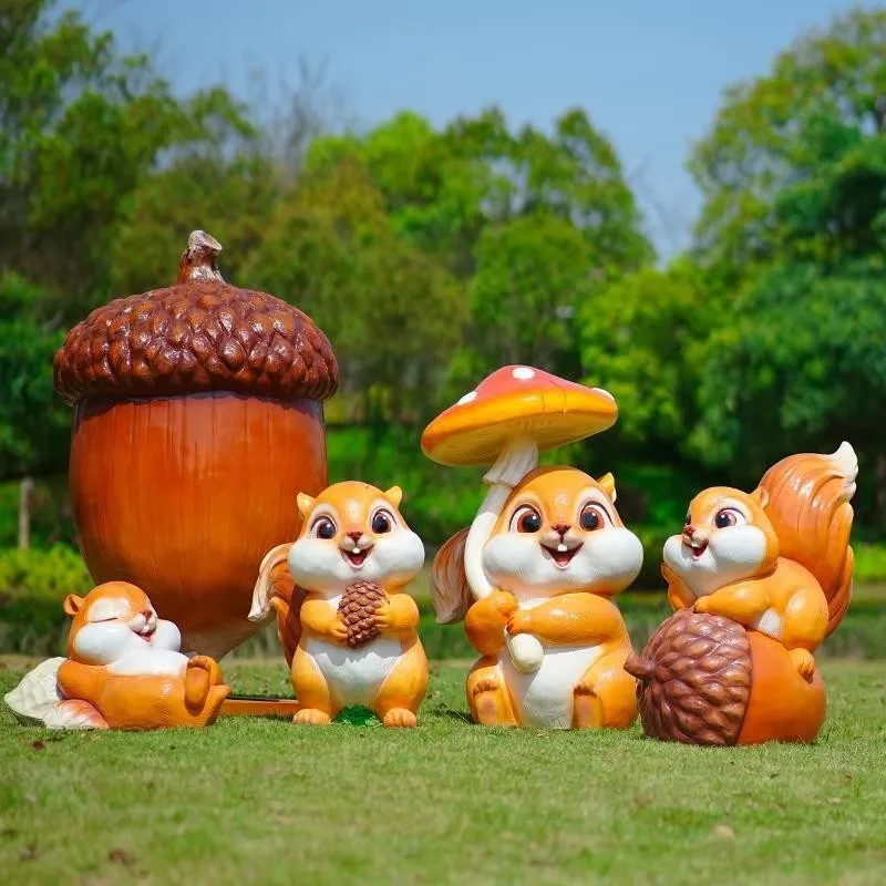 ประติมากรรมกระรอกการ์ตูนไฟเบอร - Gardening Tools Cartoon บทวิจารณ์และราคา
