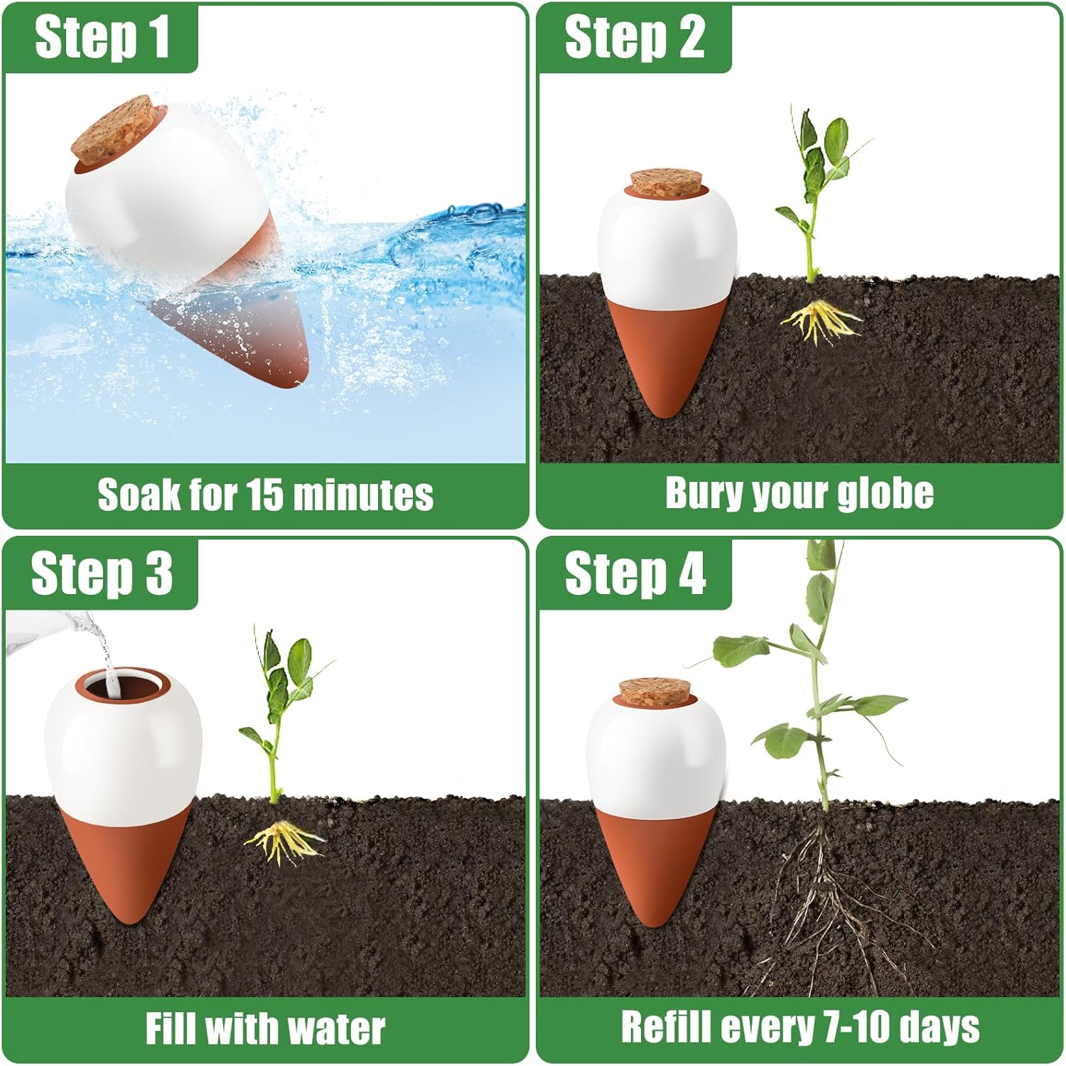แท่งรดน้ำต้นไม้แบบดินเผา, ลูกบ - Root Watering Spike บทวิจารณ์และราคา