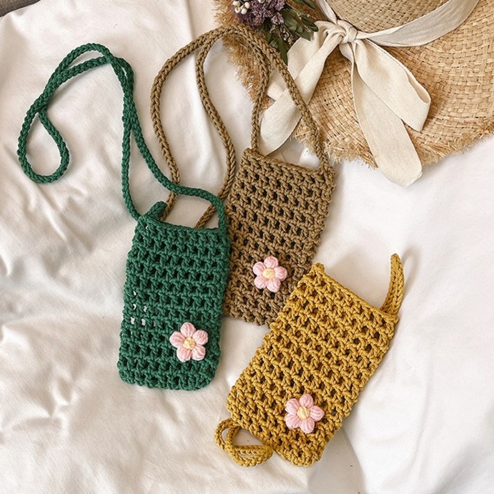 กระเป๋าสะพายข้างลายดอกไม้ถักน่ - Outdoor Planting Bag บทวิจารณ์และราคา