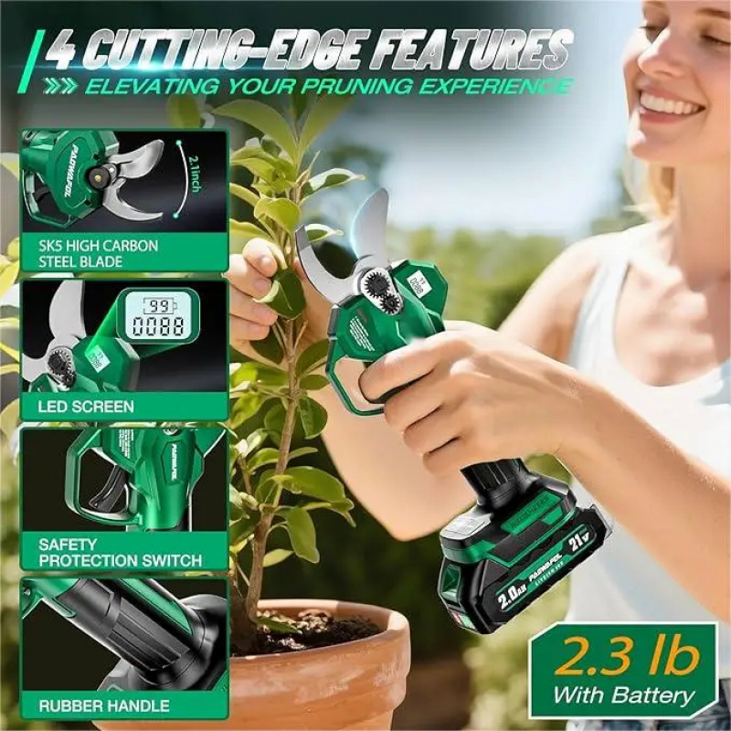 กรรไกรตัดแต่งกิ่งไฟฟ้าไร้สายแบ - Pruning Shears บทวิจารณ์และราคา