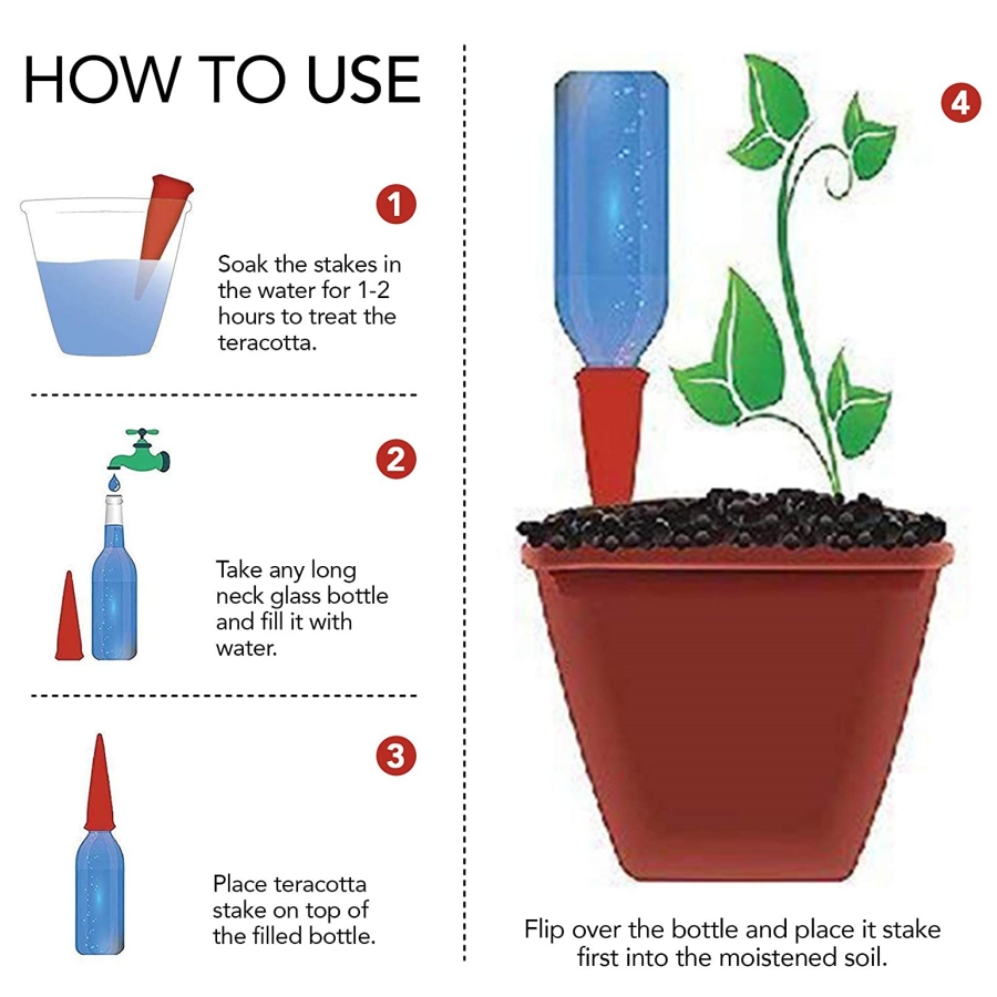 8 ชิ้น Self Watering Terracott - Root Watering Spike บทวิจารณ์และราคา